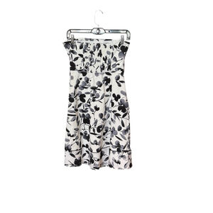 Romy Dress Size L Jr. White Black Floral Strapless